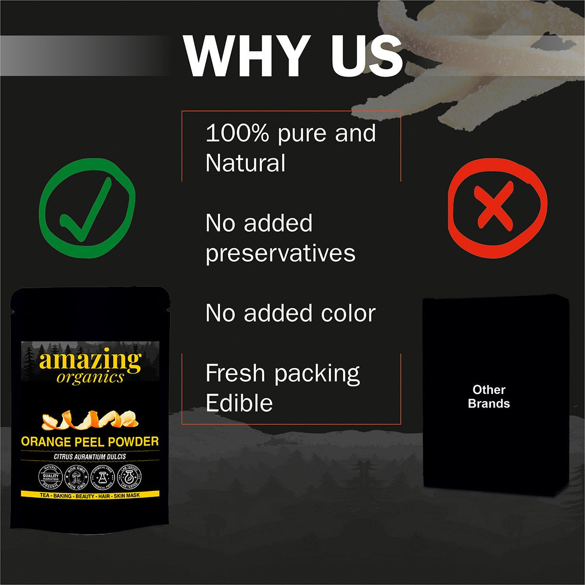 Organic Orange Peel Power, Preservative Free, Nature & Chemical Free