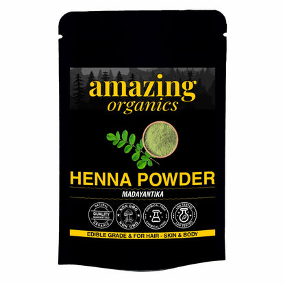 Amazing Organics Henna Powder for Hair Organics a Chemical-Free Hair Colouring