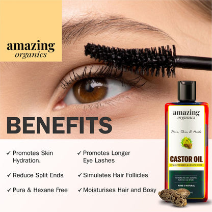 Castor Oil for Hair,  Skin & Nails