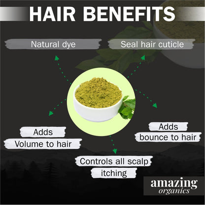 Amazing Organics Henna Powder for Hair Organics a Chemical-Free Hair Colouring