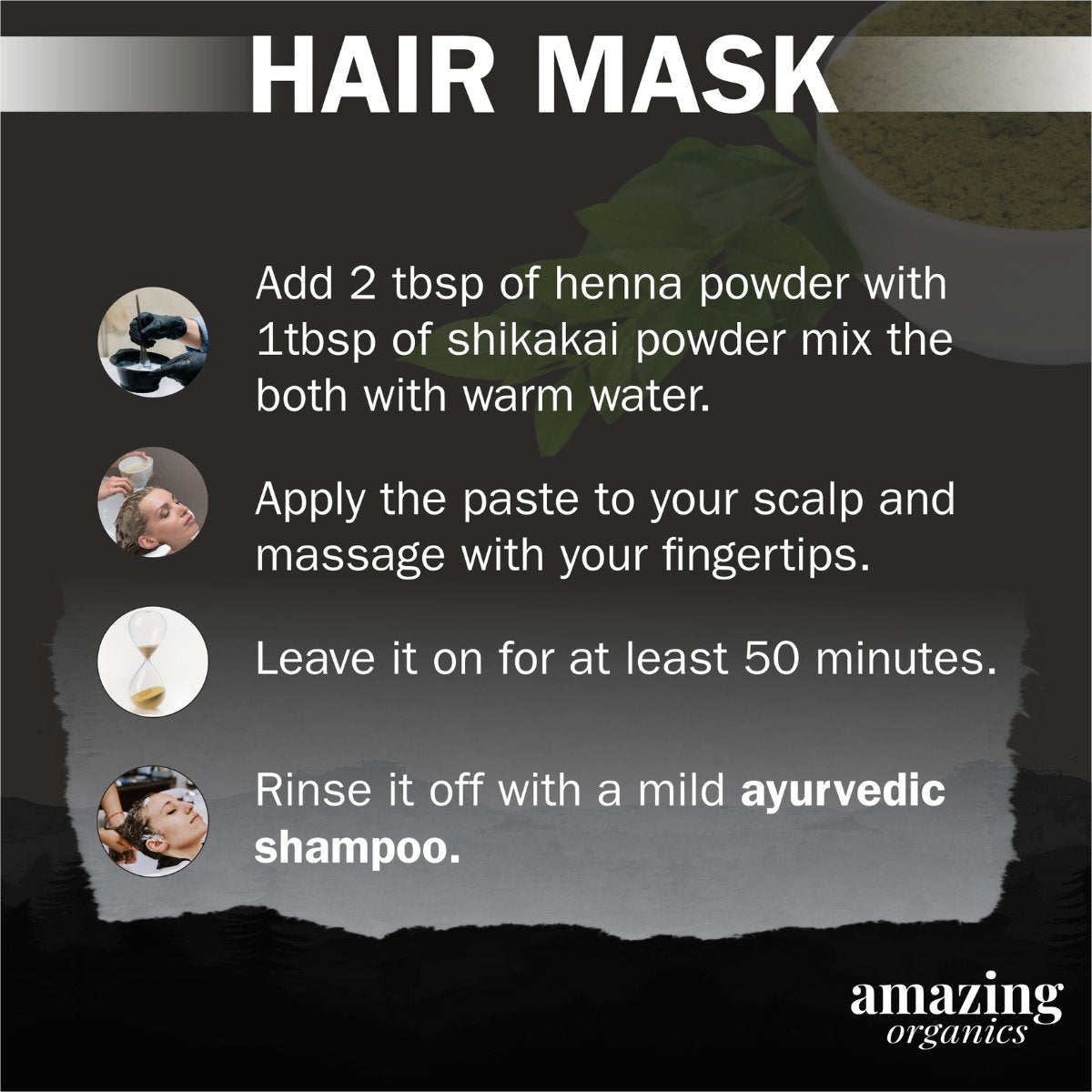 Amazing Organics Henna Powder for Hair Organics a Chemical-Free Hair Colouring