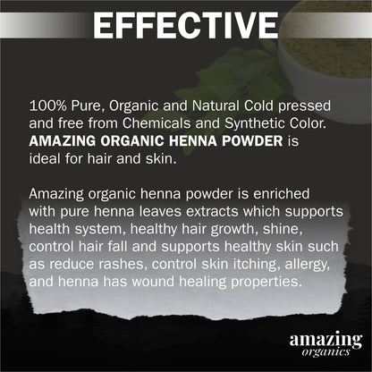 Amazing Organics Henna Powder for Hair Organics a Chemical-Free Hair Colouring