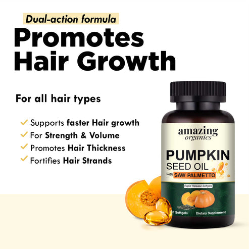 Pumpkin seed + saw palmetto for hair growth