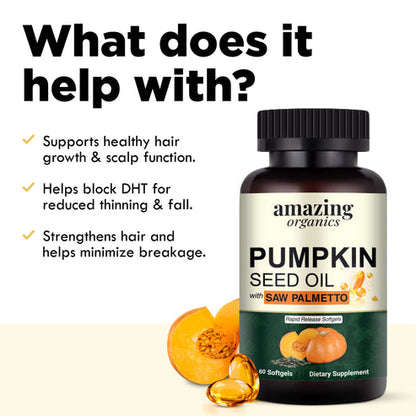 Pumpkin seed + saw palmetto for hair growth