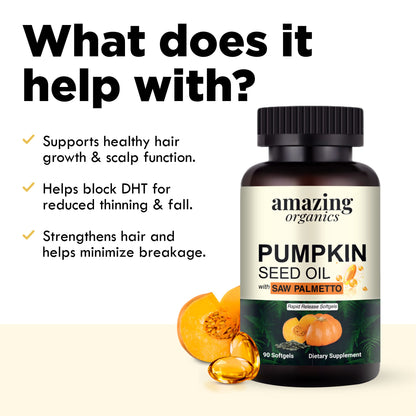 Pumpkin seed + saw palmetto for hair growth