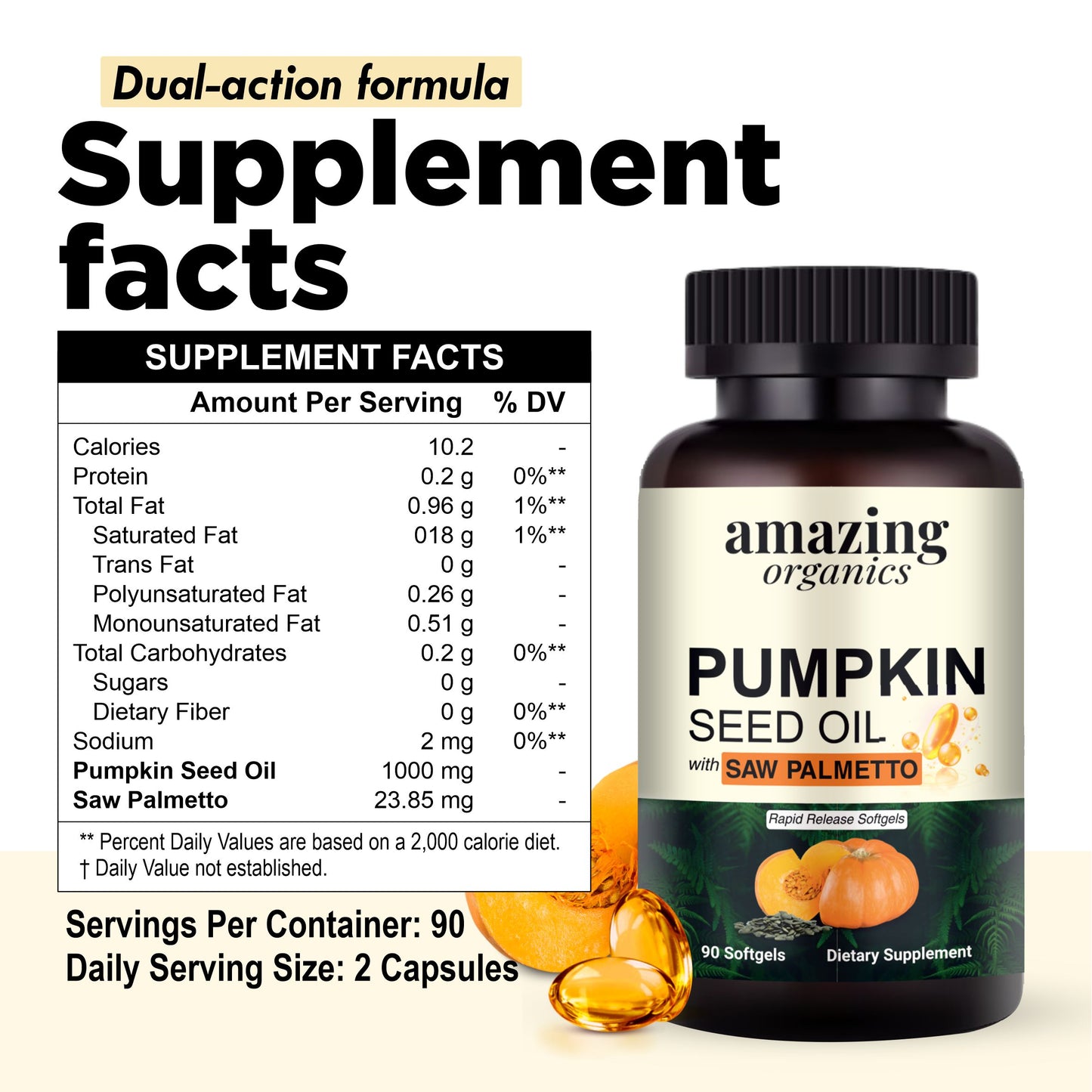 Pumpkin seed + saw palmetto for hair growth