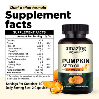 Pumpkin seed + saw palmetto for hair growth