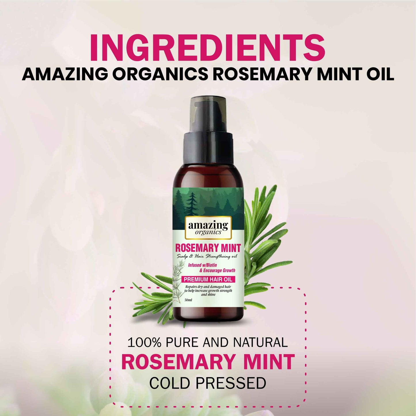 Rosemary Mint Scalp & Hair Strengthening Oil with Biotin & essential oils