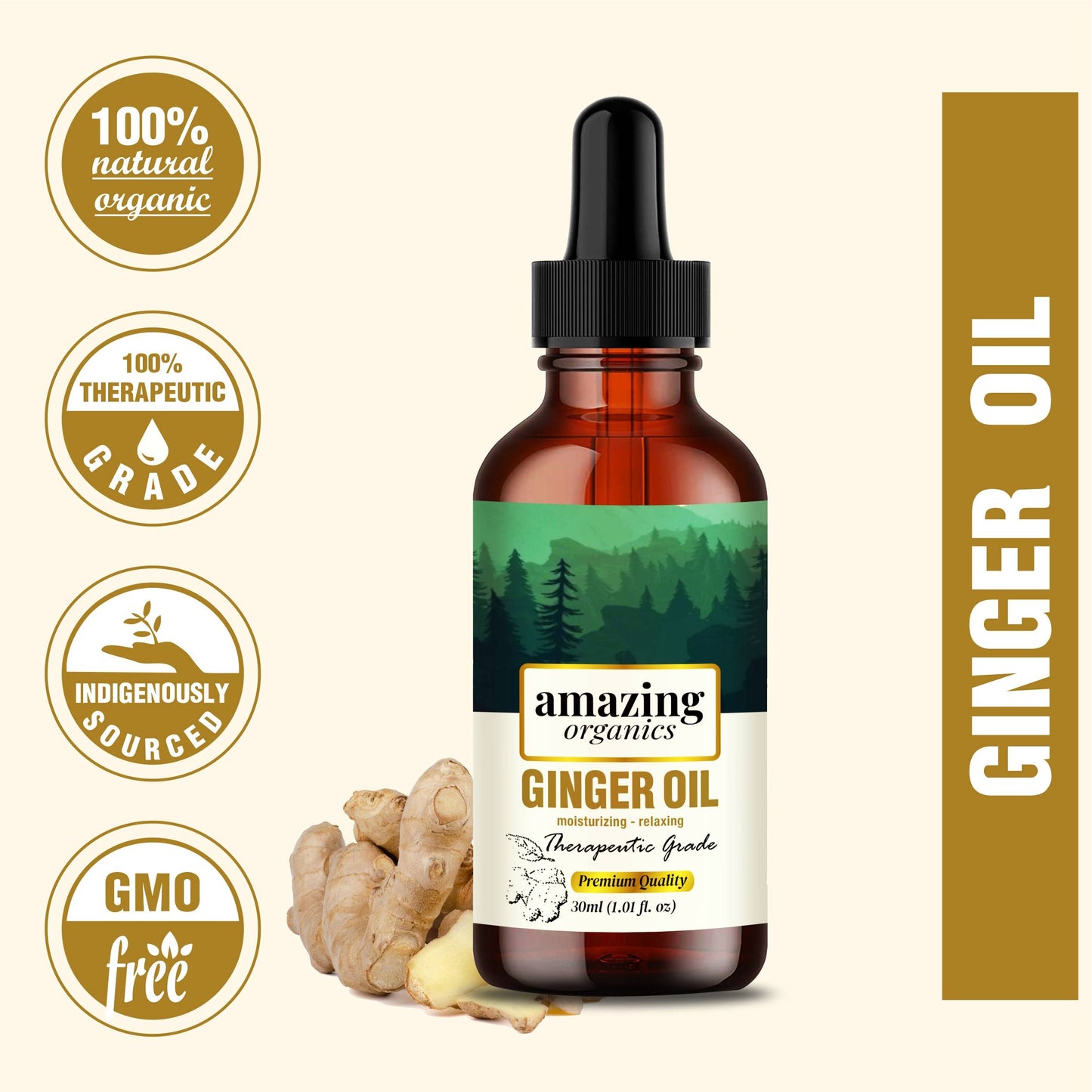 Ginger Oil, Therapeutic Grade A Pure & Natural.