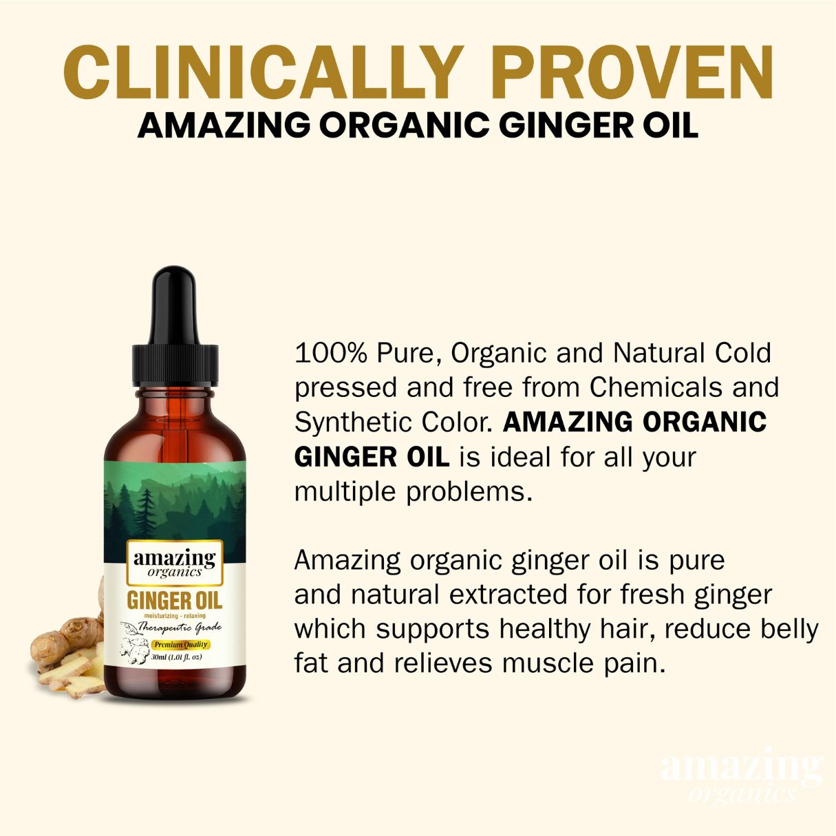 Ginger Oil, Therapeutic Grade A Pure & Natural.
