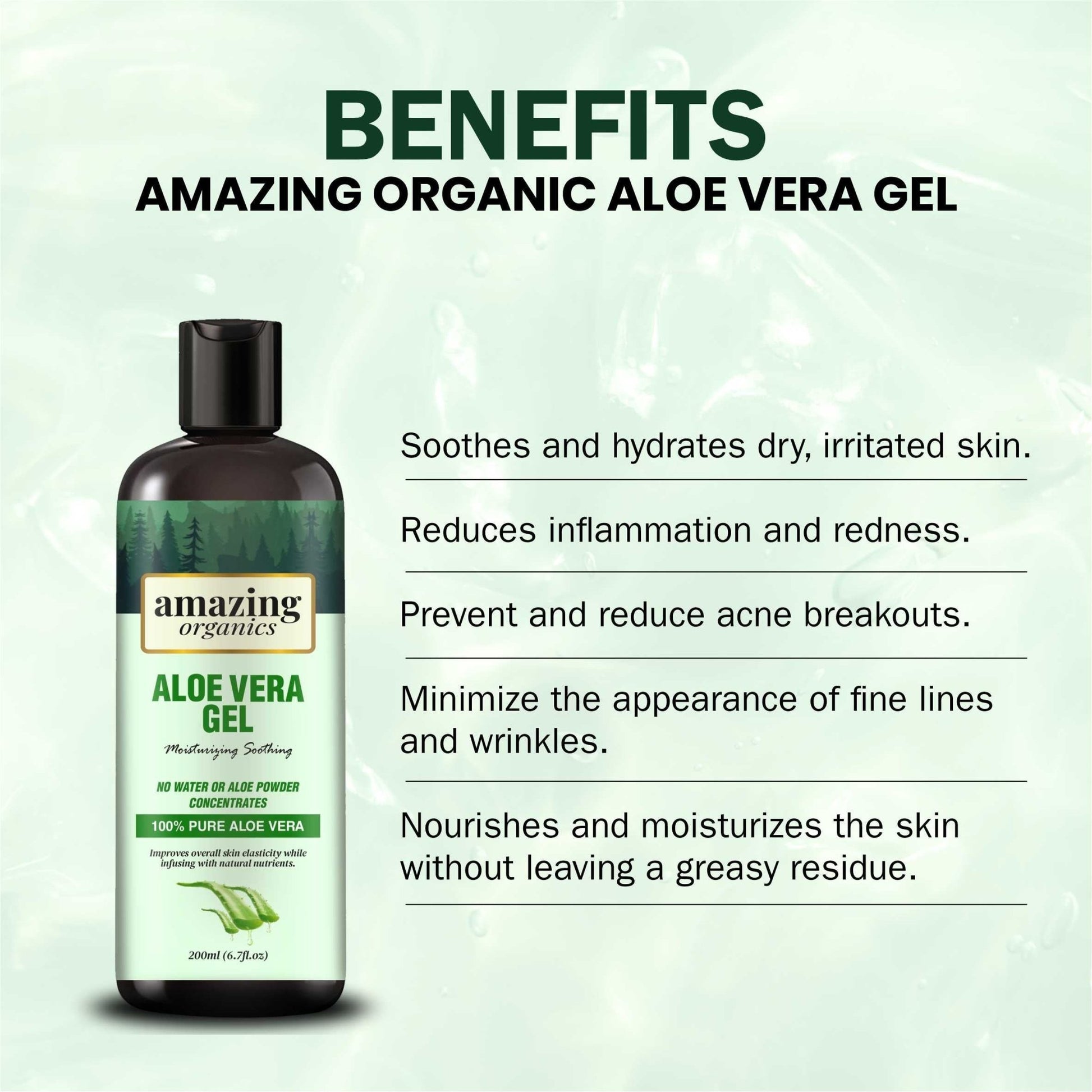 Aloe Vera Gel for Face & Body - 200ml - amazing organics