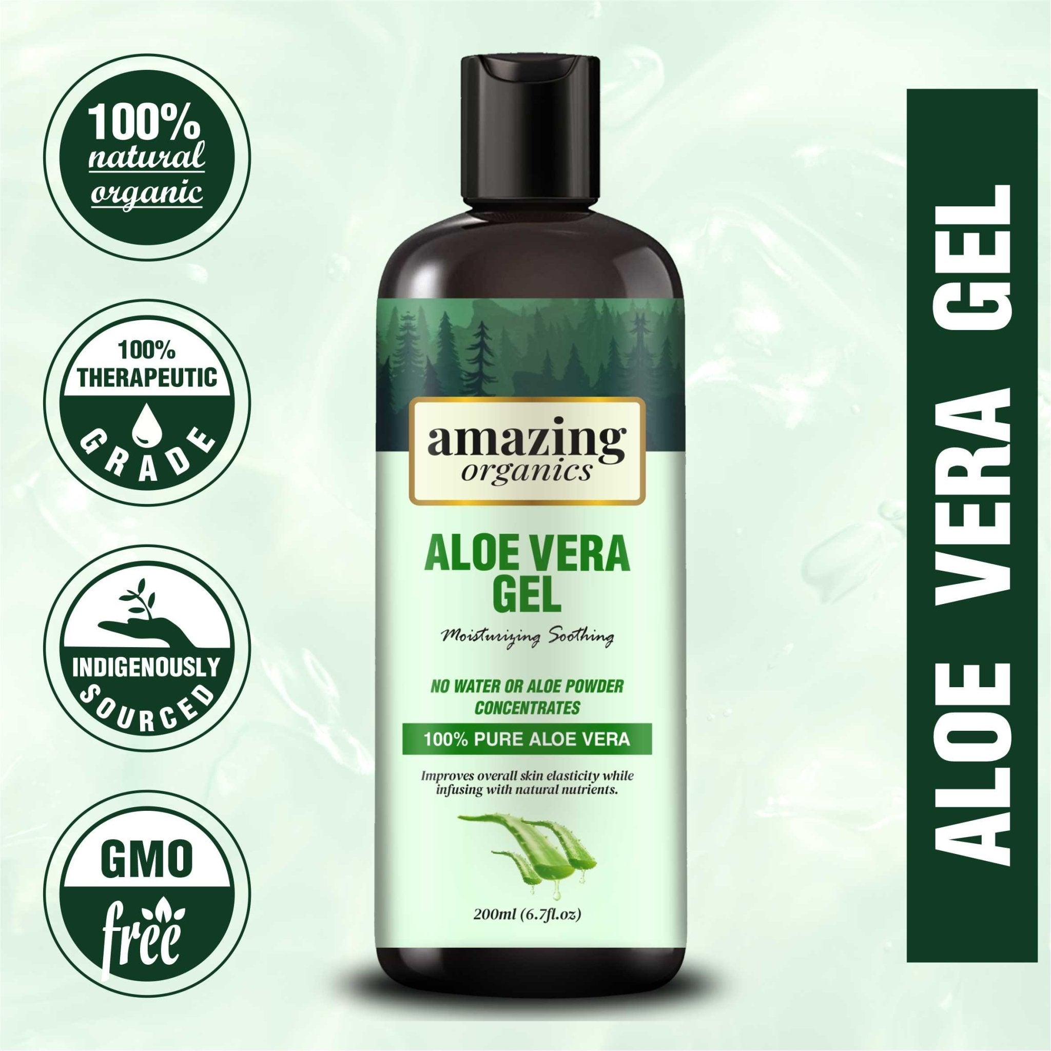 Aloe Vera Gel for Face & Body - 200ml - amazing organics