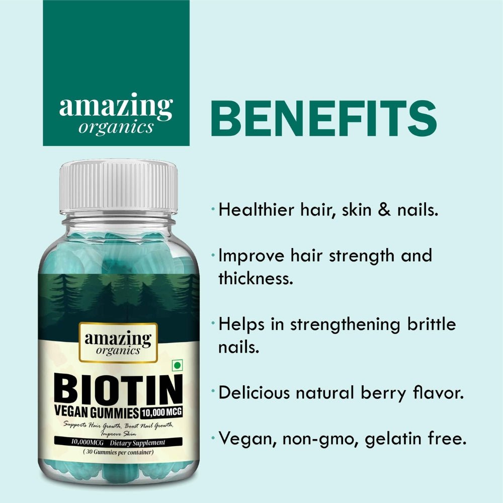 Biotin Gummies - For Skin, Hair & Nails - amazing organics