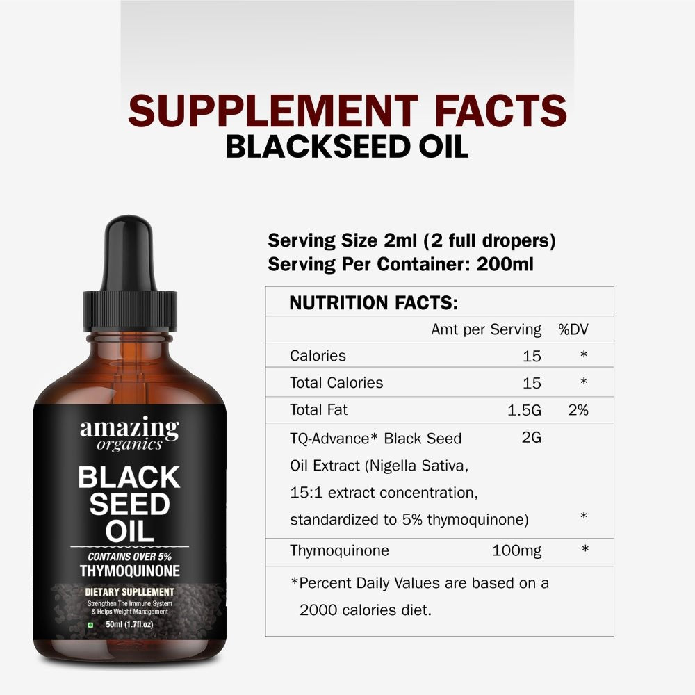 Black Seed Oil - 50ml (1.7fl.oz) - amazing organics