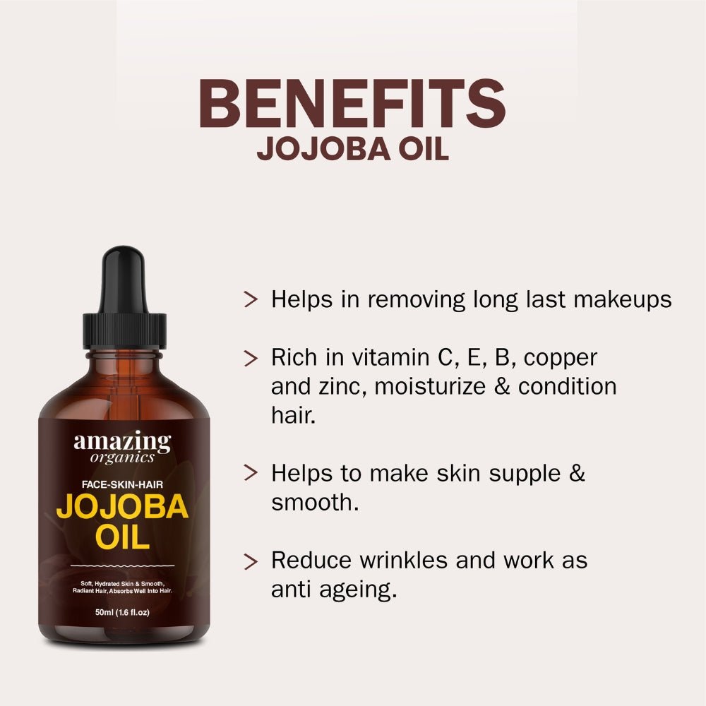 Jojoba Oil - 50ml (1.6fl.oz) - amazing organics