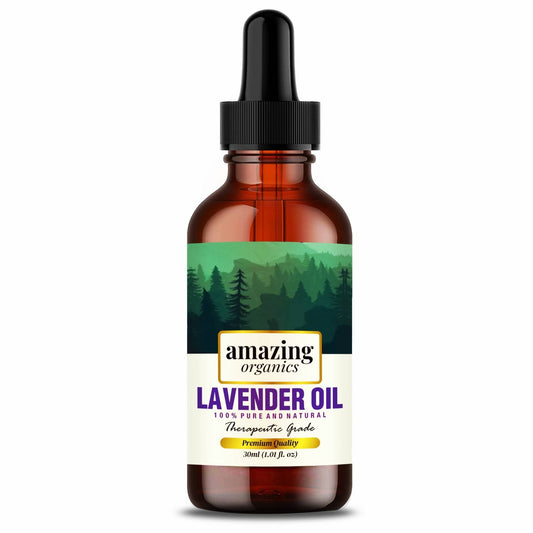 Lavender Essential Oil for Aroma Therapy, Stress Relief, Hair, Skin & Sleep - amazing organics